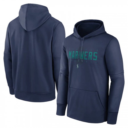 Men's Seattle Mariners Navy Pregame Performance Pullover Hoodie