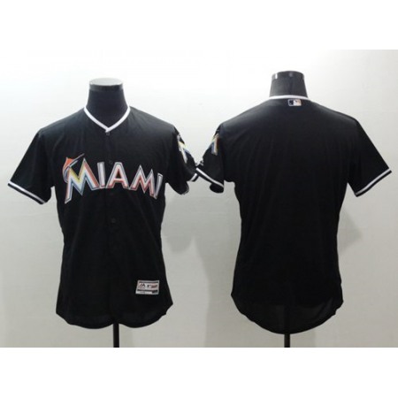 marlins Blank Black Flexbase Authentic Collection Stitched MLB Jersey