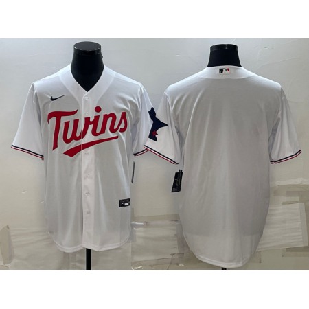 Men's Minnesota Twins Blank White Cool Base Stitched Jersey