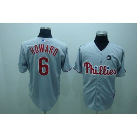 Phillies #6 Ryan Howard Stitched Grey MLB Jersey