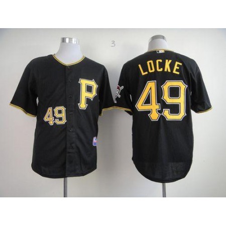 Pirates #49 Jeff Locke Black Cool Base Stitched MLB Jersey