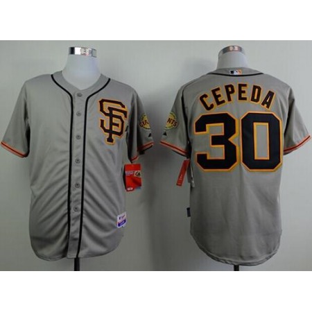 Giants #30 Orlando CePena Grey Cool Base Stitched MLB Jersey