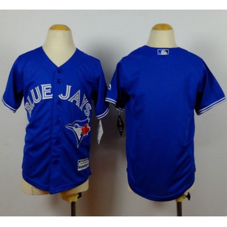 Blue Jays Blank Blue Cool Base Stitched Youth MLB Jersey