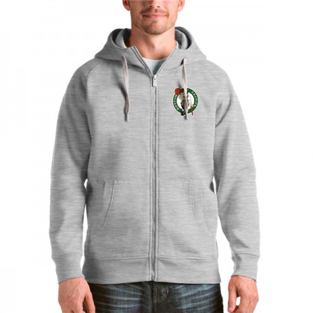 Men's Boston Celtics Grey Zip Hoodie Jacket