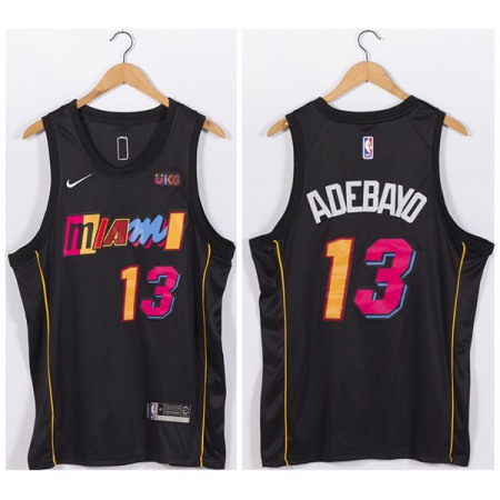 Men's Miami Heat #13 Bam Adebayo Black Stitched Jersey