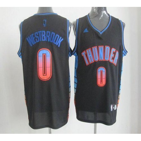 Thunder #0 Russell Westbrook Black Stitched NBA Vibe Jersey