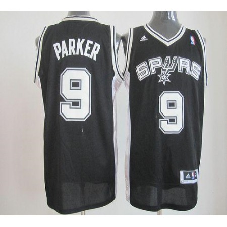 Revolution 30 Spurs #9 Tony Parker Black Stitched NBA Jersey