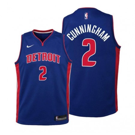 Men's Detroit Pistons #2 Cade Cunningham Navy Stitched Jersey