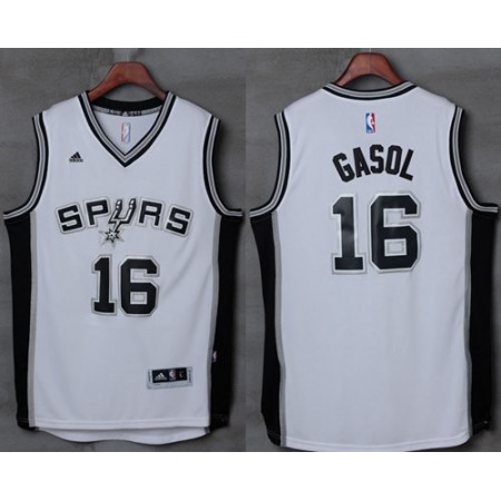 Spurs #16 Pau Gasol White Stitched NBA Jersey