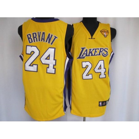 Lakers #24 Kobe Bryant Stitched Yellow Final Patch NBA Jersey