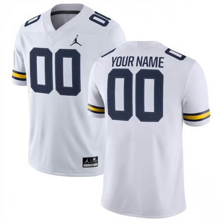 Men's Michigan Wolverines Custom White Stitched Jersey