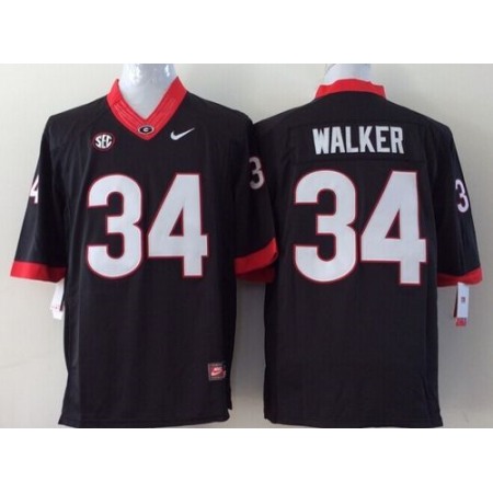 Bulldogs #34 Herschel Walker Black Stitched Youth NCAA Jersey