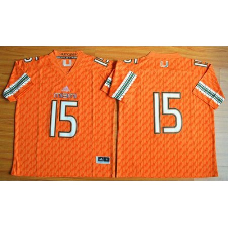 Hurricanes #15 Brad Kaaya Orange Stitched NCAA Jerseys