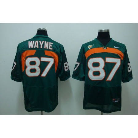 Hurricanes #87 Reggie Wayne Green Stitched NCAA Jersey