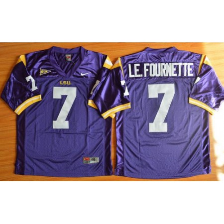 LSU Tigers #7 Leonard Fournette Purple Stitched NCAA Jersey