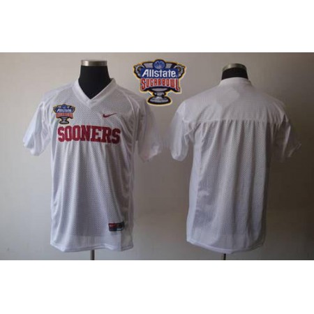 Sooners Blank White 2014 Sugar Bowl Patch Stitched NCAA Jersey