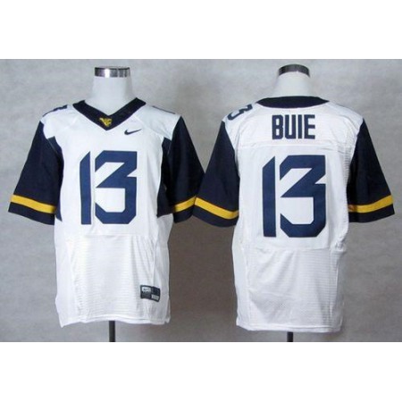 Mountaineers #13 Andrew Buie White Stitched NCAA Jersey