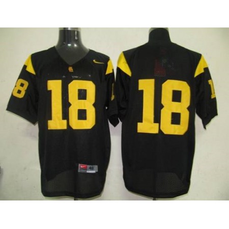 Trojans #18 Black Stitched NCAA Jersey