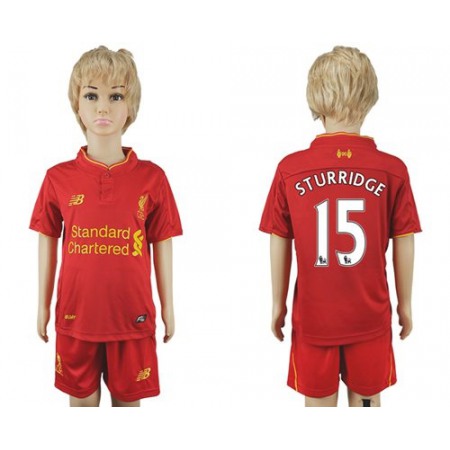 Liverpool #15 Sturridge Red Home Kid Soccer Club Jersey