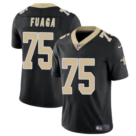 Men's New Orleans Saints #75 Taliese Fuaga Black 2024 Draft2024 Draft Vapor Limited Stitched Football Jersey