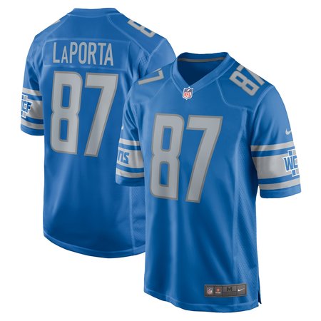 Men's Detroit Lions Sam LaPorta Nike Blue Team Game Jersey