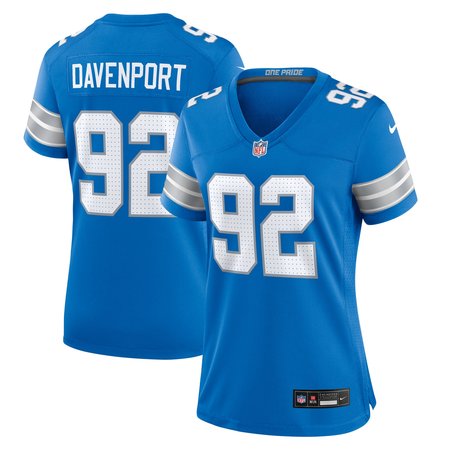 Women's Detroit Lions Marcus Davenport Nike Blue Team Game Jersey