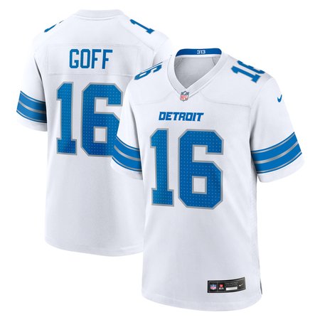 Men's Detroit Lions Jared Goff Nike White Game Jersey