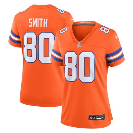 Women's Denver Broncos Rod Smith Nike Orange Mile High Collection 1977 Throwback Retired Player Game Jersey