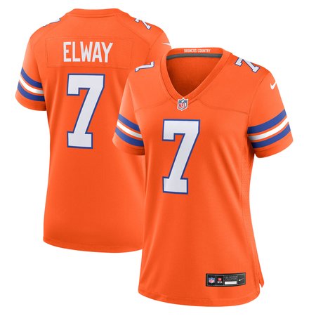 Women's Denver Broncos John Elway Nike Orange Mile High Collection 1977 Throwback Player Game Jersey