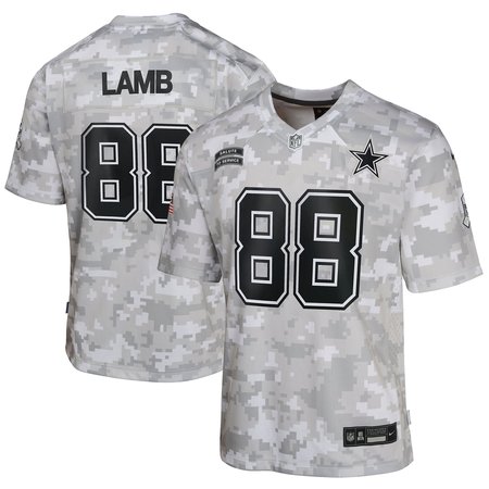 Youth Dallas Cowboys CeeDee Lamb Nike Arctic Camo 2024 Salute to Service Game Jersey