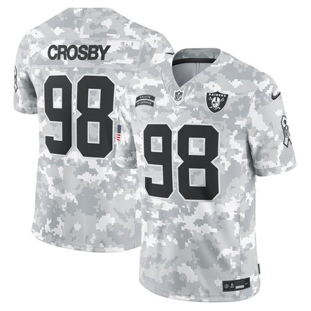 Men's Las Vegas Raiders Maxx Crosby Nike Arctic Camo 2024 Salute to Service Limited Jersey