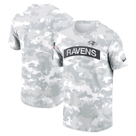 Men's Baltimore Ravens Nike Arctic Camo 2024 Salute To Service Performance T-Shirt