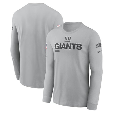 Men's New York Giants Nike Gray 2024 Salute To Service Long Sleeve T-Shirt