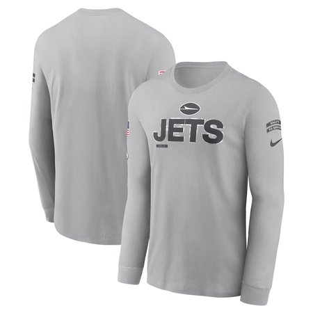 Men's New York Jets Nike Gray 2024 Salute To Service Long Sleeve T-Shirt