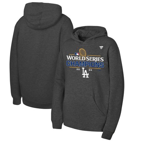 Youth Los Angeles Dodgers Heather Charcoal 2024 World Series Champions Hoodie