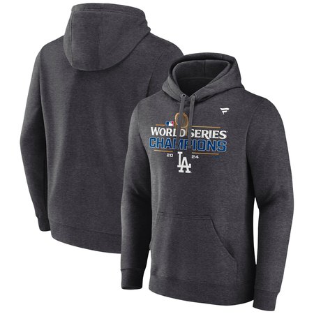 Men's Los Angeles Dodgers Heather Charcoal 2024 World Series Champions Hoodie