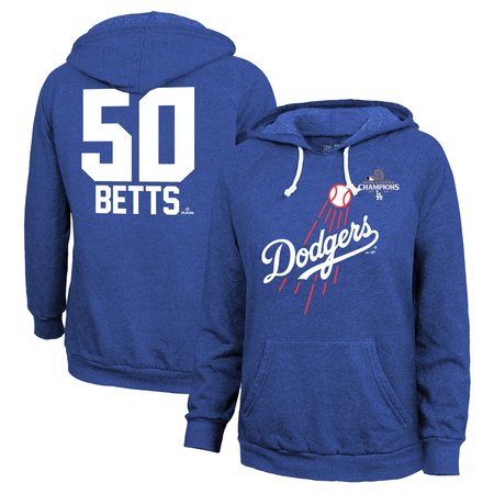 Women's Los Angeles Dodgers Mookie Betts Threads Royal 2024 World Series Champions Hoodie