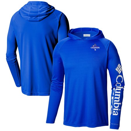 Men's Los Angeles Dodgers Columbia Royal 2024 World Series Champions Terminal Tackle Omni-Wick? Raglan Pullover Hoodie