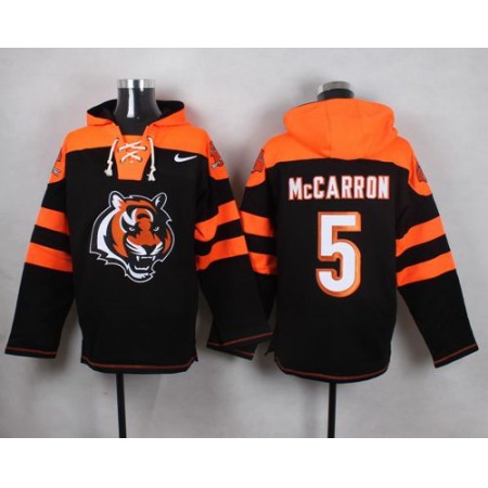 Nike Bengals #5 AJ McCarron Black Player Pullover NFL Hoodie