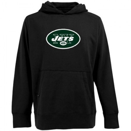 Antigua New York Jets Signature Pullover Hoodie Black