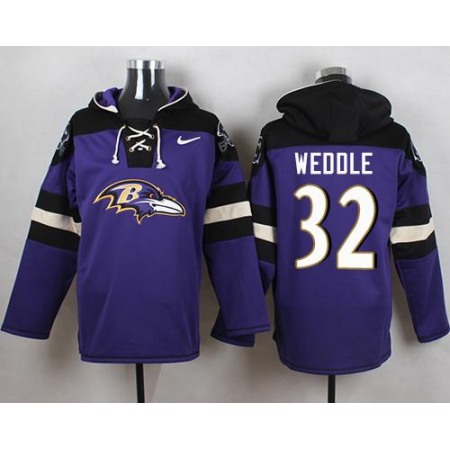 Nike Ravens #32 Eric Weddle Purple Player Pullover NFL Hoodie