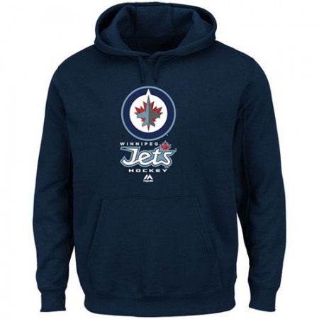 Winnipeg Jets Majestic Critical Victory VIII Fleece Hoodie Navy