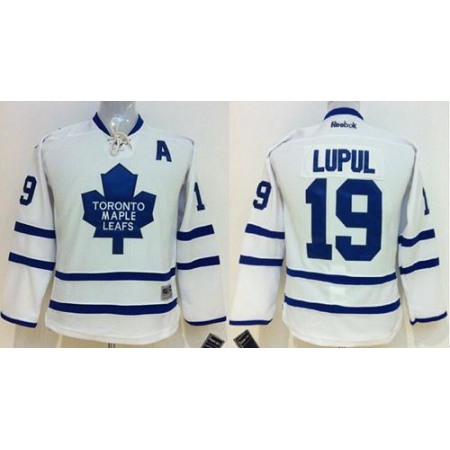 Maple Leafs #19 Joffrey Lupul White Stitched Youth NHL Jersey