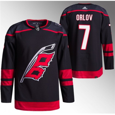 Men's Carolina Hurricanes #7 Dmitry Orlov Black Stitched Jersey