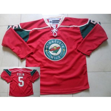 Wild #5 Christian Folin Red Stitched NHL Jersey