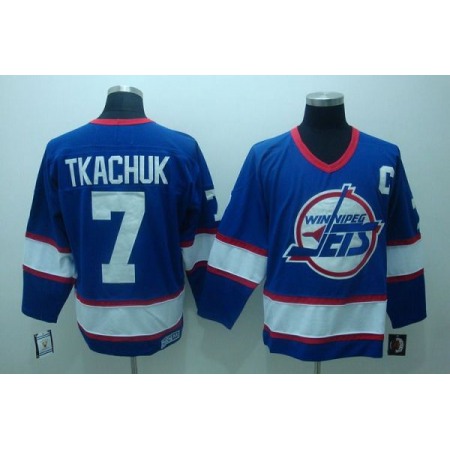 Jets #7 Keith Tkachuk Stitched Blue CCM Throwback NHL Jersey